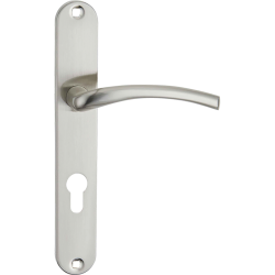 Prestige Klamka Agra z Długim Szyldem Satyna – Drzwi 38-45 mm, Elegancja i Trwałość