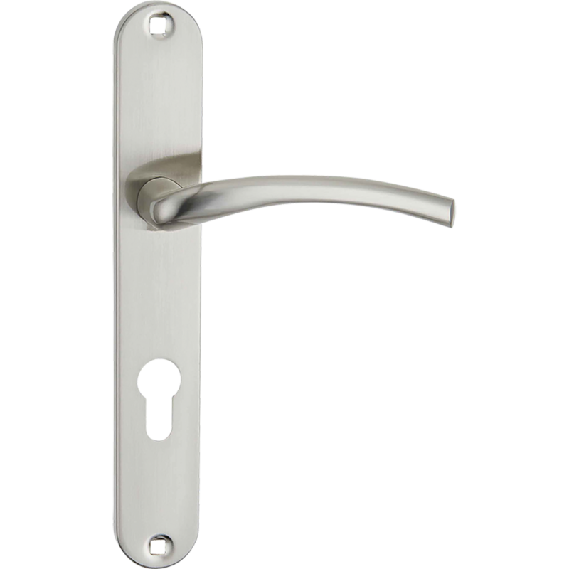 Prestige Klamka Agra z Długim Szyldem Satyna – Drzwi 38-45 mm, Elegancja i Trwałość