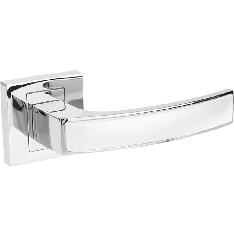 SAVIO Chromowana Elegancja - Premium Klamka do Drzwi Wewnętrznych z Osłoną Maskującą