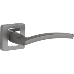 MADERA Elegancka Klamka Premium z Rozetą - Grafit/Chrom, Aluminium 125 mm