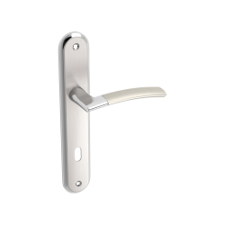 Elegancka klamka Luxor z satynowym wykończeniem - klasyczny szyld na klucz