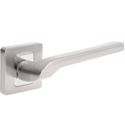 LUGA Elegancka Klamka Premium Satyna/Chrom dla Drzwi Wewnątrzlokalowych