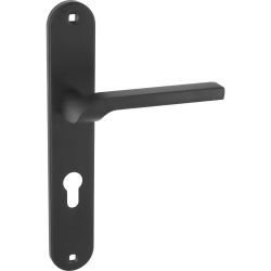 Elegancka Klamka Luga II Classic - Czarna z Długim Szyldem na Wkładkę