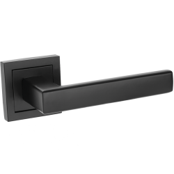 Rando Classic: Elegancka czarna klamka na rozecie aluminiowej do drzwi wewnętrznych