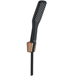 Zestaw Prysznicowy Alanis Lux - Czarne/Różowe Złoto, Anti-Skręt i Anti-Kamień