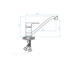 Kuchinox Pana bateria zlewozmywakowa stojąca chrom