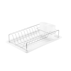 PRATO Stylowa Suszarka do Naczyń 38cm - Chrom/Biały Stal Galwanizowana