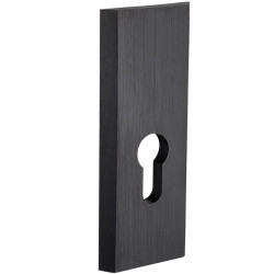 Elegancki czarny szyld z wkładką, do drzwi zewnętrznych 38-70 mm, aluminium, montaż w zestawie