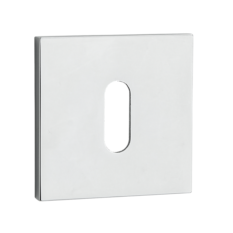 Kwadratowy Szyld Chromowany z Kluczem - Elegancki Design do Drzwi Wewnętrznych