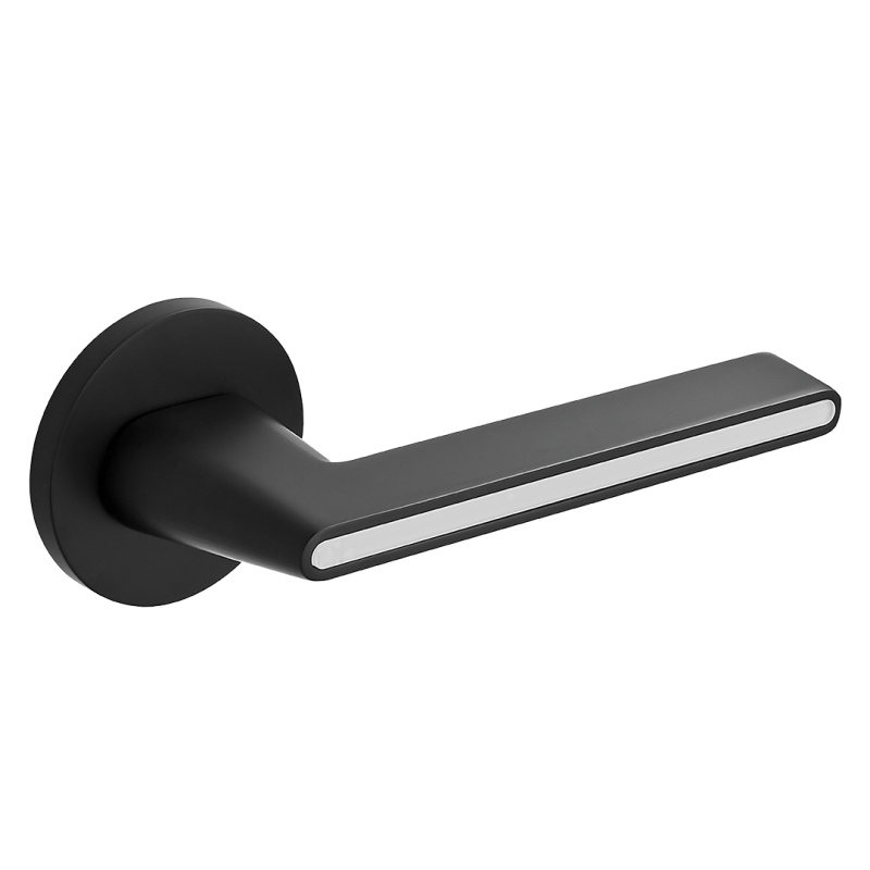 ELIKA Premium: Nowoczesna Klamka do Drzwi Wewnętrznych 38-45mm, Czarna/Biała, Znal-Aluminium