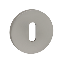 Elegancki Szyld Okrągły z Kluczem - Satyna Mat do Drzwi Wewnętrznych