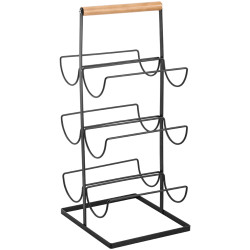 Laveo Oslo stojak na butelki do wina czarna/ brązowe