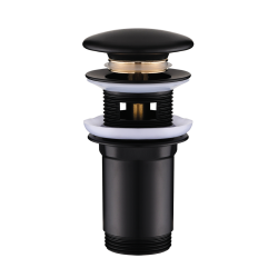 Klik-Klak Elegance: Uniwersalny Korek z Mosiądzu i Ceramiki, Czarne Wykończenie