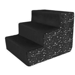 Schodki dla Pupila Black/Print - Komfort i Styl dla Zwierzaka