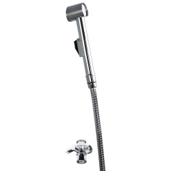 Bidetta Punktowa Chromowana z Przełącznikiem i Zestawem Ściennym