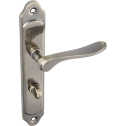 Elegancka Klamka Rodos Classic WC do Drzwi Wewnętrznych z Alu-Stalowym Szyldem