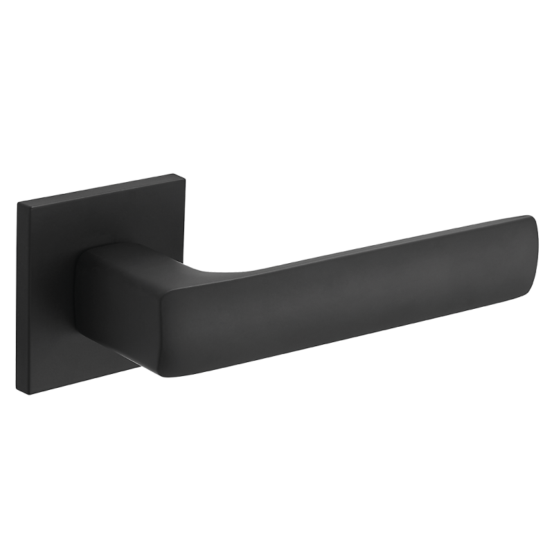 Nowoczesna Klamka Nias na Rozecie, Czarne Wykończenie, Klasyczny Design