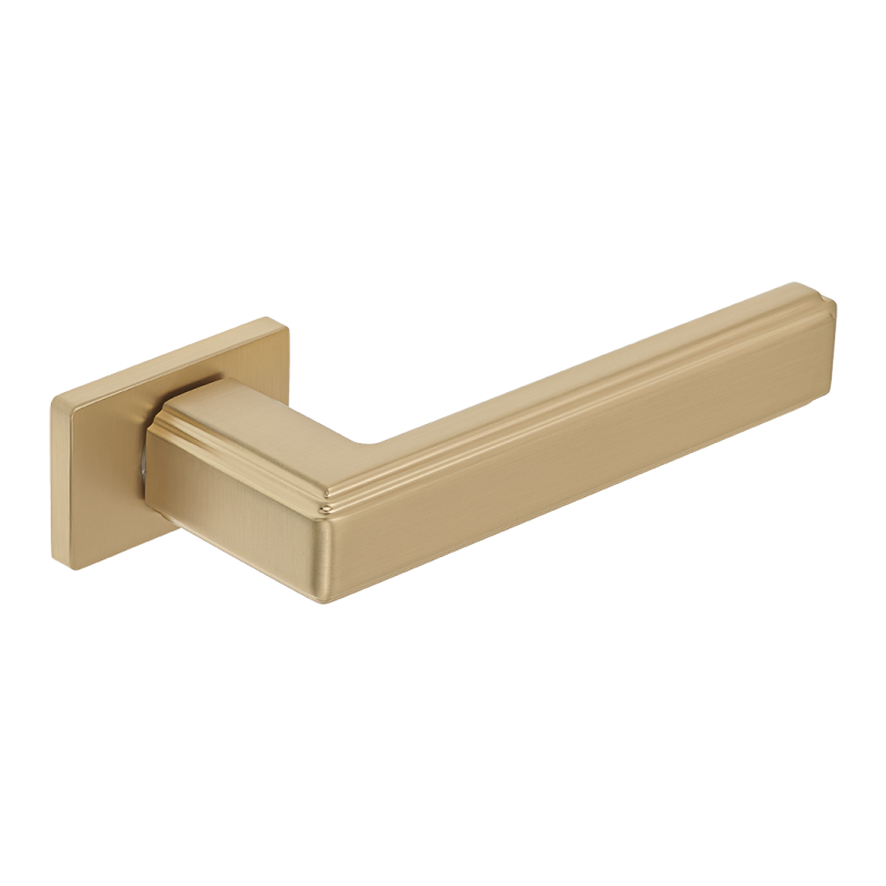 Tessera II Elegance: Złota klamka Premium na rozecie do drzwi wewnętrznych