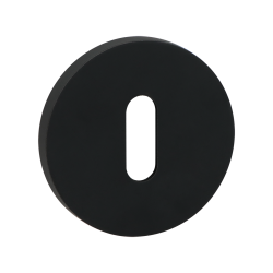 Elegancki Szyld Okrągły na Klucz, Czarny, Montaż Wewnętrzny - Dla Drzwi 38-45mm, Znal