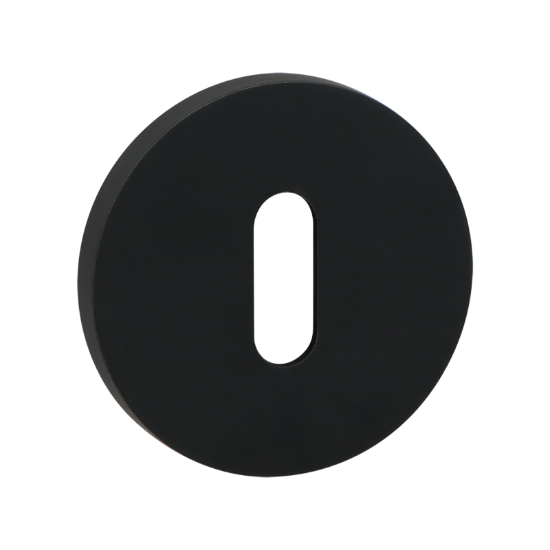 Elegancki Szyld Okrągły na Klucz, Czarny, Montaż Wewnętrzny - Dla Drzwi 38-45mm, Znal