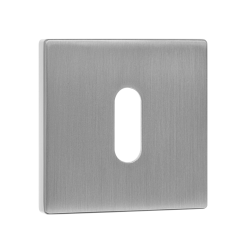 Elegancki szyld kwadratowy z kluczem, chrom matowy, montaż imbusowy dla drzwi 38-45 mm