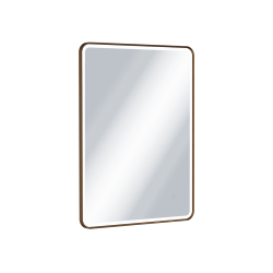 Corido lustro łazienkowe 80x60 cm prostokątne, oświetlenie LED mata grzewcza, miedziany szczotkowany