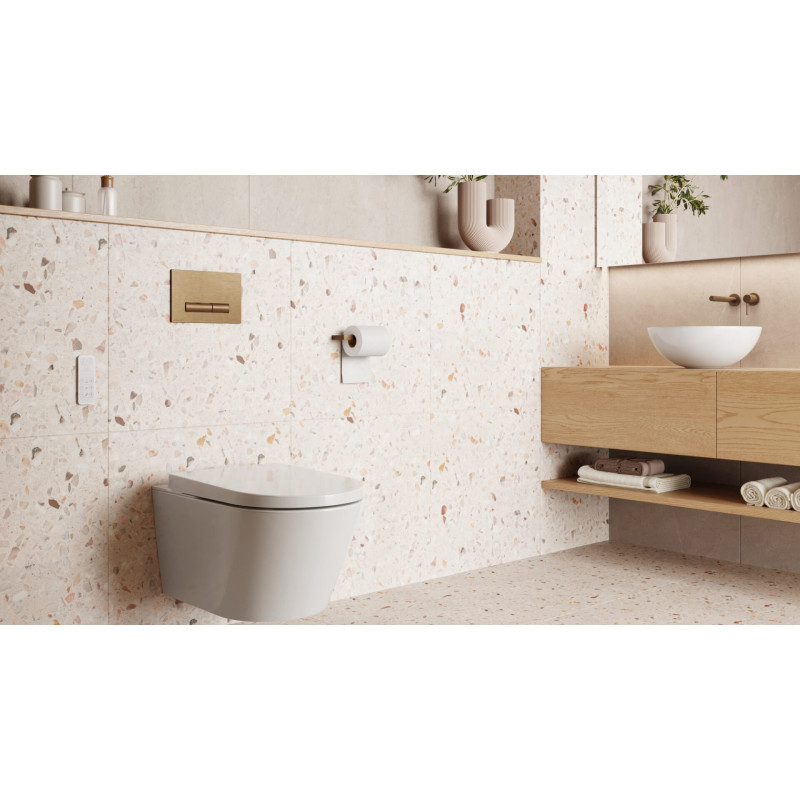 Aurro przycisk spłukujący do stelaża podtynkowego WC Shiro 2.0, miedziany szczotkowany