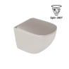 Luqa miska WC 48 cm wisząca bezrantowa, z system spłukiwania Spin 360, z deską wolnoopadającą, cappucino mat