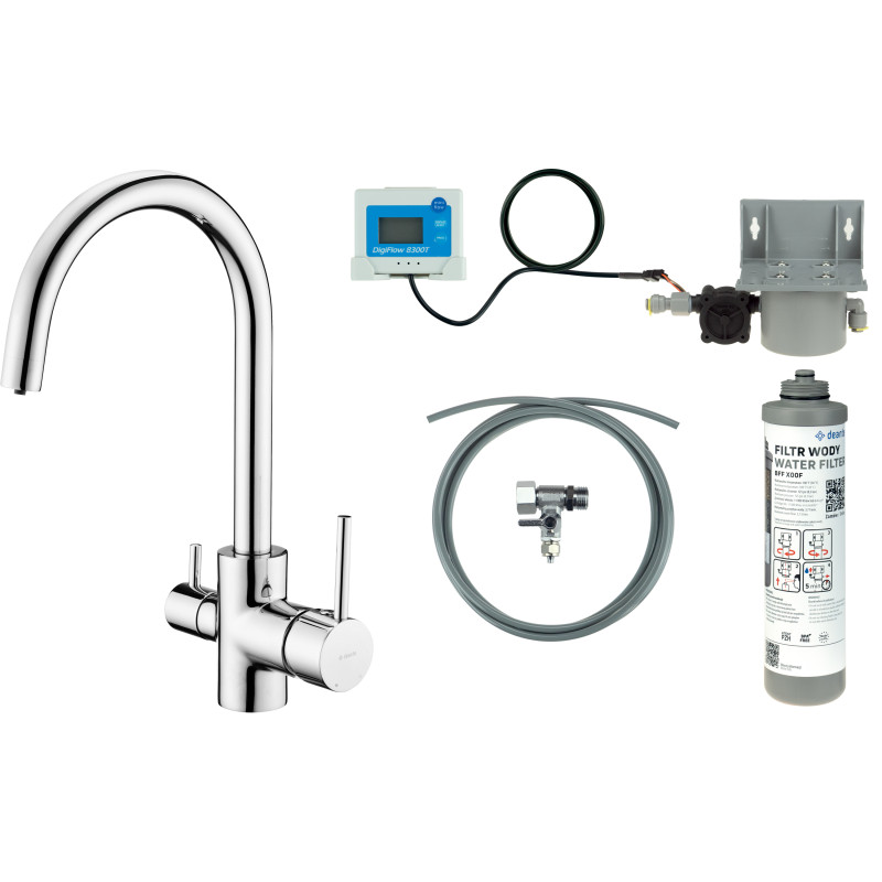 Bateria kuchenna z zestawem do filtracji wody