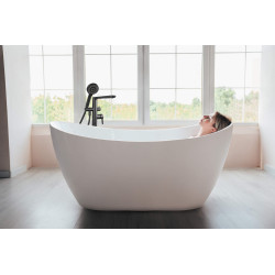 Elegancka Wanna Akrylowa Wolnostojąca 160 cm z Przelewem i Syfonem - Komfort i Styl