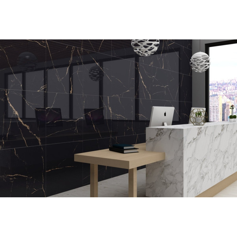 Płytka gresowa MARKINIA GOLD HIGH GLOSSY 60x60 cm