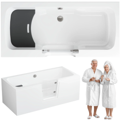 Wanna z drzwiami dla osób starszych Polimat OVI 160x75 prawa bez obudowy