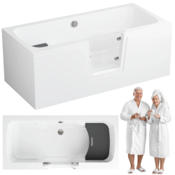 Wanna z drzwiami dla osób starszych Polimat OVI 160x75 lewa + panel przedni