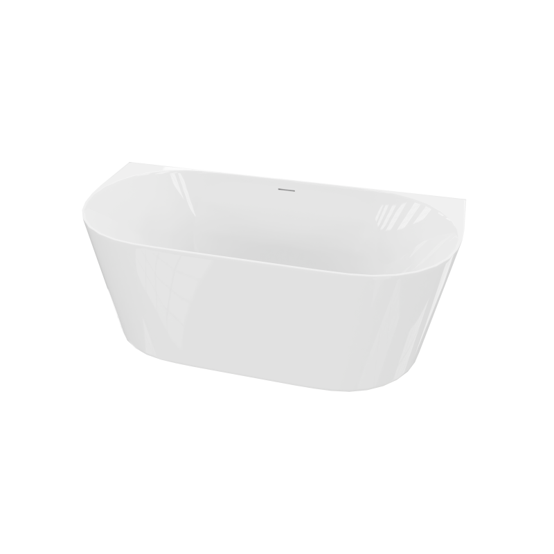 Wanna przyścienna LUMIO 170X75 uniwersalna akrylowa biała z białym korkiem