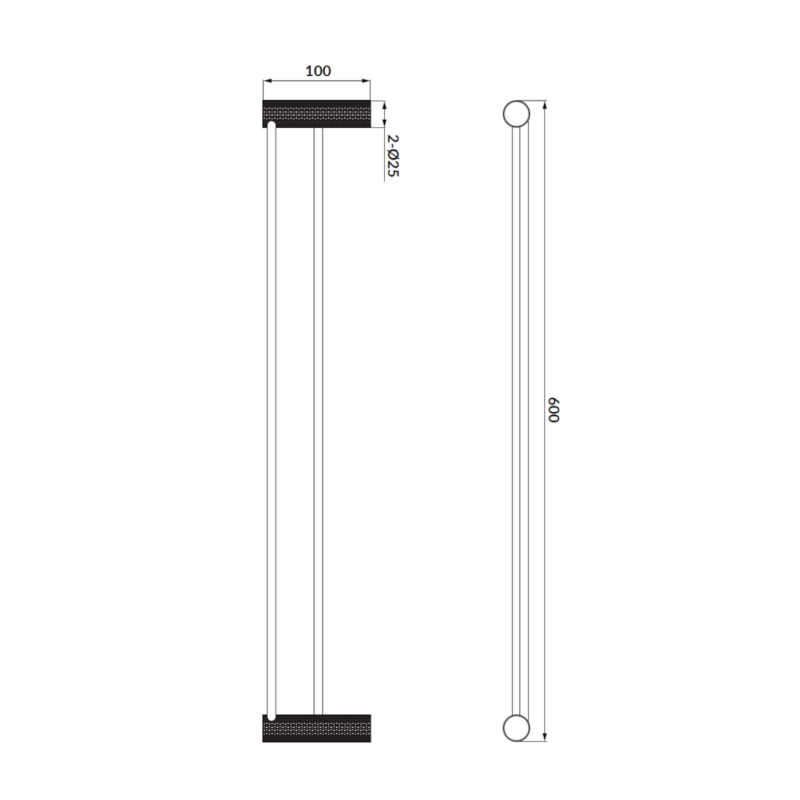 Cersanit wieszak na ręcznik podwójny czarny