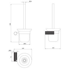 Cersanit Szczotka do WC ścienna czarna