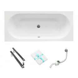 Besco Vitae 180 akrylowa z hydromasażem w zestawie z nogami i syfonem + nogi