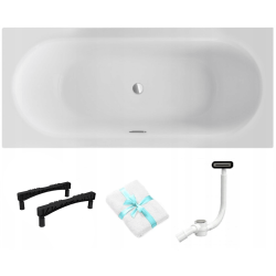 Besco Wanna Slim 170x75 z syfonem i nóżkami