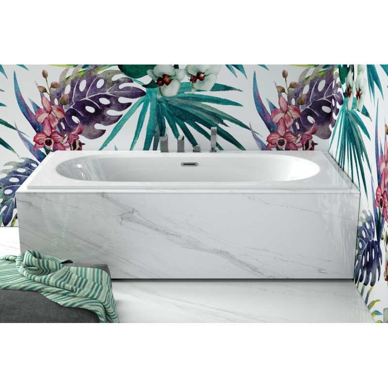 Besco Slim+ 170 prostokątna akrylowa z syfonem Slim W chromowanym