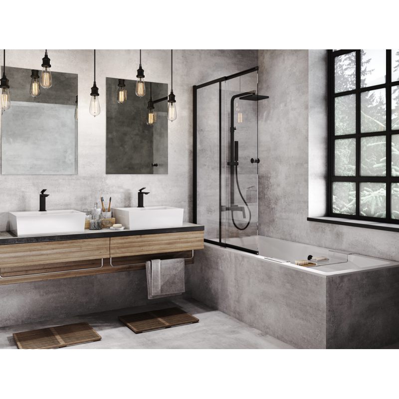 Besco Quadro Slim 180 cm akrylowa z nogami i syfonem, wersja Slim