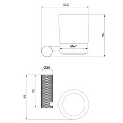 Cersanit Kubek ścienny gun metal