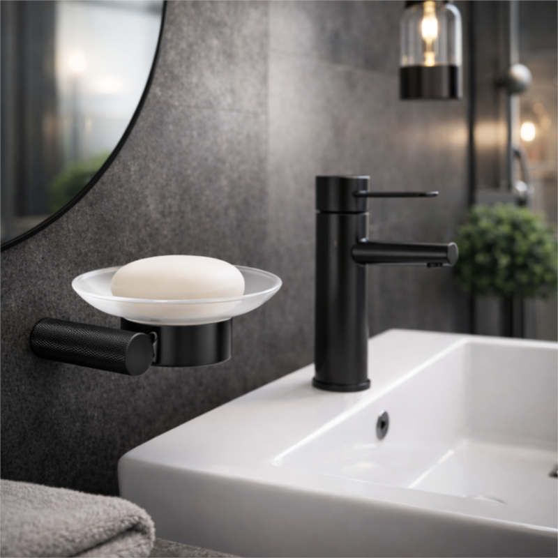 Cersanit Mydelniczka ścienna czarna