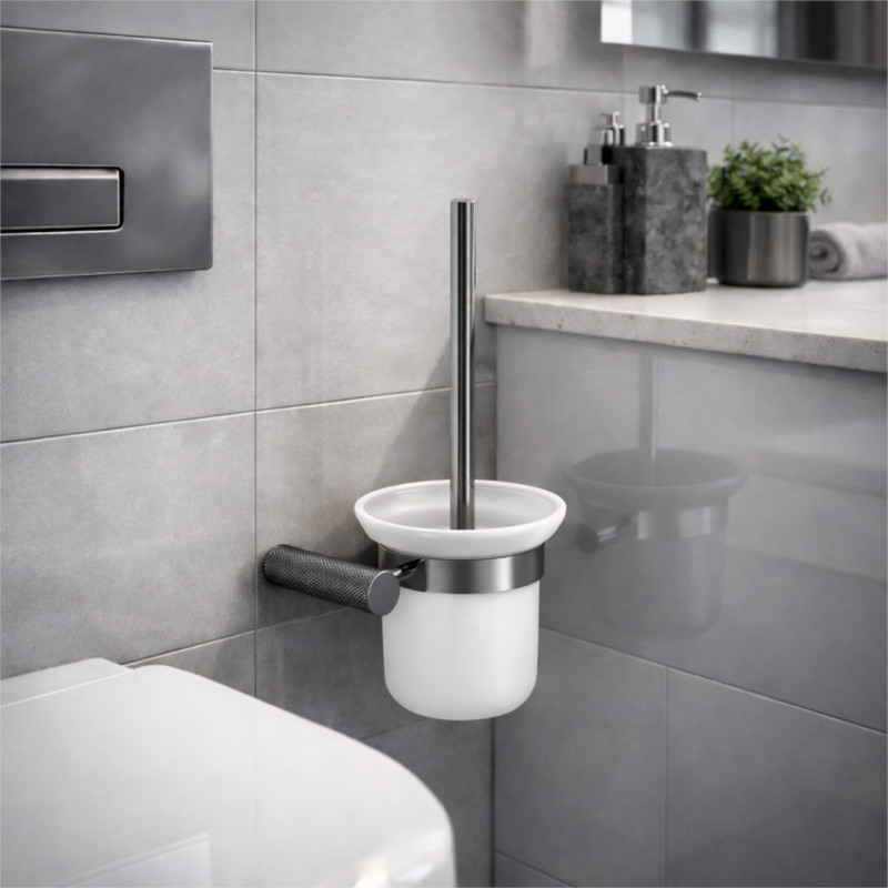 Cersanit Szczotka do WC ścienna gun metal