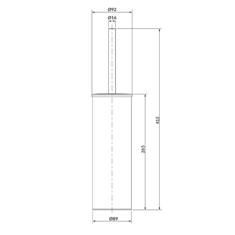 Cersanit szczotka do WC stojąca gun metal