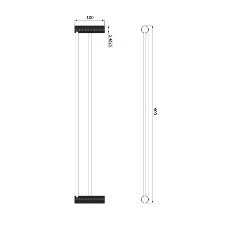 Cersanit Wieszak na ręcznik podwójny gun metal