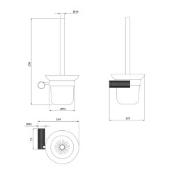 Cersanit Szczotka do WC ścienna miedź szczotkowana