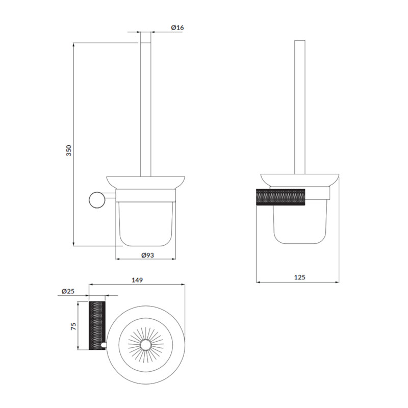 Cersanit Szczotka do WC ścienna miedź szczotkowana