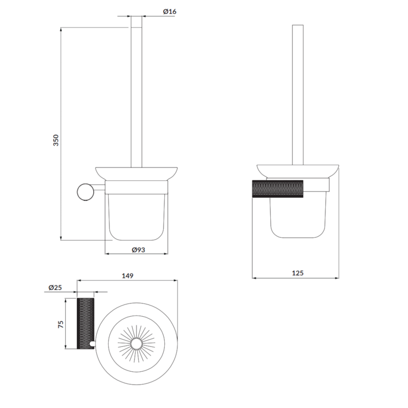 Cersanit Szczotka do WC ścienna chrom