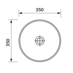 Elegancka Okrągła Umywalka Nablatowa Moduo 35 cm - Doskonałość Ceramiki w Twojej Łazience