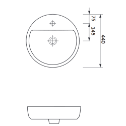 Stylowa Umywalka Nablatowa Caspia 44 cm – Elegancja w Twojej Łazience